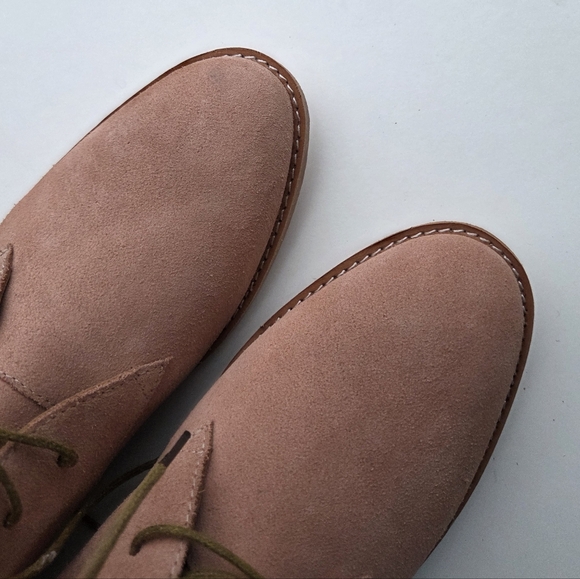 Huma Blanco Manuela Lace-Up Booties Blush Rose Suede Size 10 - Picture 4 of 10